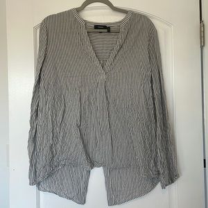 THEORY long sleeve open back shirt